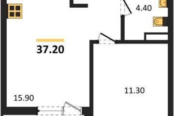 Фото №1: 1-комнатная квартира 37 м², 3/18 эт. - Краснодар, мкр. культурный квартал Эрмитаж, ул. им. Мурата Ахеджака, 26