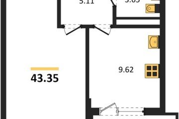 Фото №1: 1-комнатная квартира 43 м², 20/20 эт. - Краснодар, мкр. жилой комплекс Кино, ул. Уральская, 100/5