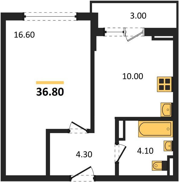 Фото №1: 1-комнатная квартира 36&nbsp;м², 18/18&nbsp;эт. - Краснодар, Прикубанский внутригородской округ, ЖК Бауинвест, мкр. ЖК Парк у Дома, ул. Героев-Разведчиков, 11