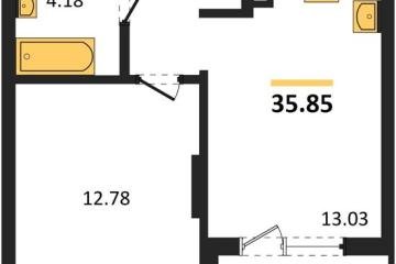Фото №1: 1-комнатная квартира 35 м², 8/9 эт. - Краснодар, мкр. жилой комплекс Друзья, ул. имени Генерала Брусилова, 28к4