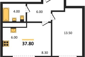 Фото №1: 1-комнатная квартира 37 м², 2/17 эт. - Яблоновский, мкр. ЖК Грин Эппл,