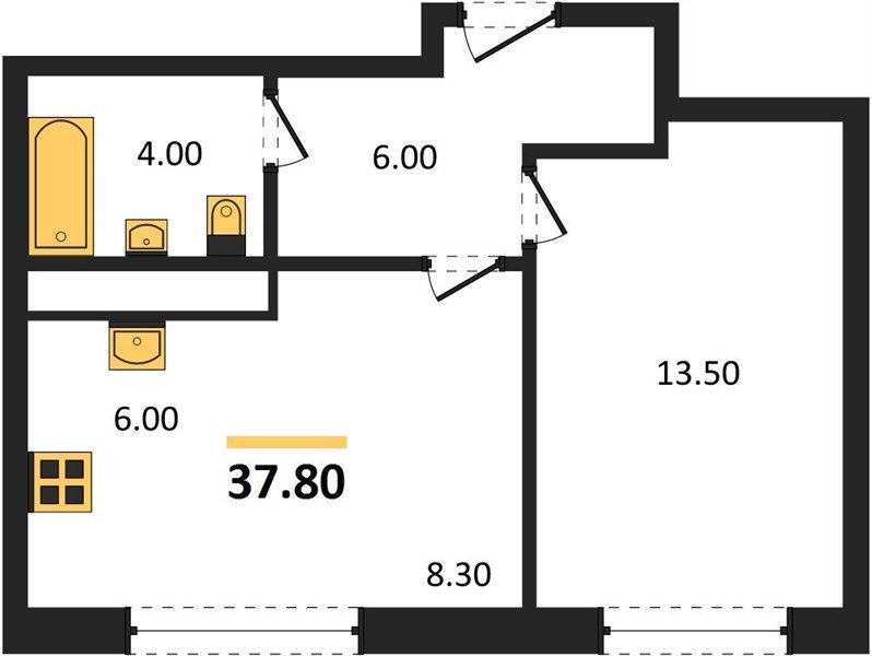 Фото №1: 1-комнатная квартира 37&nbsp;м², 2/17&nbsp;эт. - Яблоновский, мкр. ЖК Грин Эппл