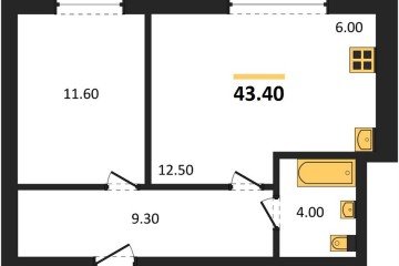 Фото №1: 1-комнатная квартира 43 м², 5/17 эт. - Яблоновский, мкр. ЖК Грин Эппл,