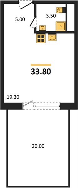 Фото №1: Студия 33&nbsp;м², 2/17&nbsp;эт. - Яблоновский, мкр. ЖК Грин Эппл