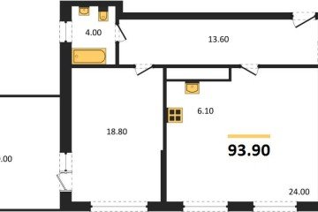 Фото №1: 2-комнатная квартира 93 м², 16/17 эт. - Яблоновский, мкр. ЖК Грин Эппл,
