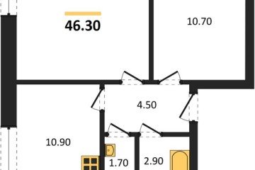 Фото №1: 2-комнатная квартира 46 м², 2/17 эт. - Яблоновский, мкр. ЖК Грин Эппл,