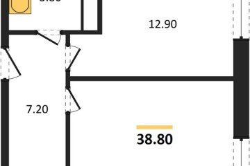 Фото №1: 1-комнатная квартира 38 м², 8/17 эт. - Яблоновский, мкр. ЖК Грин Эппл,