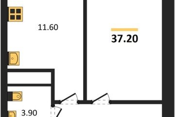Фото №1: 1-комнатная квартира 37 м², 3/17 эт. - Яблоновский, мкр. ЖК Грин Эппл,