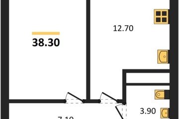 Фото №1: 1-комнатная квартира 38 м², 11/17 эт. - Яблоновский, мкр. ЖК Грин Эппл,