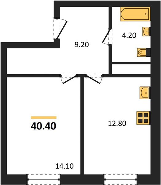Фото №1: 1-комнатная квартира 40&nbsp;м², 7/17&nbsp;эт. - Яблоновский, мкр. ЖК Грин Эппл