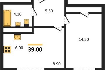 Фото №1: 1-комнатная квартира 39 м², 7/17 эт. - Яблоновский, мкр. ЖК Грин Эппл,