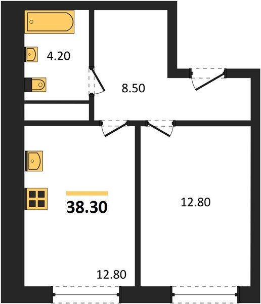 Фото №1: 1-комнатная квартира 38&nbsp;м², 2/17&nbsp;эт. - Яблоновский, мкр. ЖК Грин Эппл