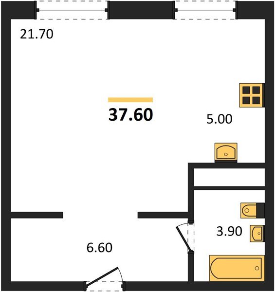 Фото №1: Студия 37&nbsp;м², 14/17&nbsp;эт. - Яблоновский, мкр. ЖК Грин Эппл
