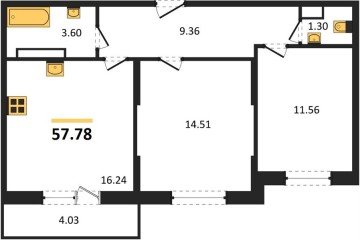 Фото №1: 2-комнатная квартира 57 м², 11/12 эт. - Краснодар, мкр. ЖК Смородина,