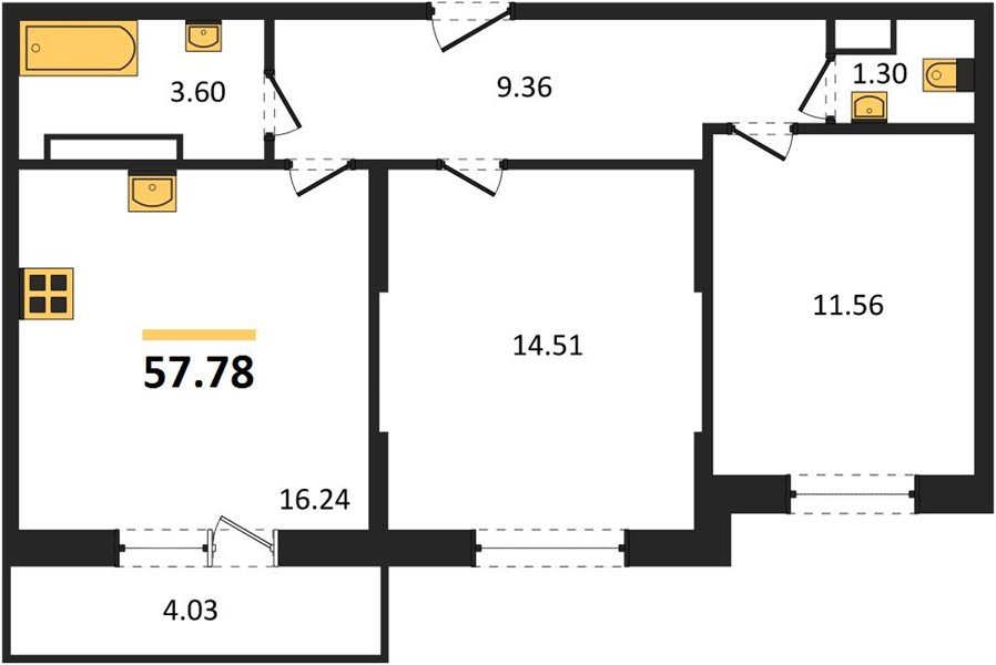 Фото №1: 2-комнатная квартира 57&nbsp;м², 11/12&nbsp;эт. - Краснодар, Карасунский внутригородской округ, мкр. ЖК Смородина