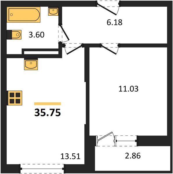 Фото №1: 1-комнатная квартира 35&nbsp;м², 10/12&nbsp;эт. - Краснодар, Карасунский внутригородской округ, мкр. ЖК Смородина