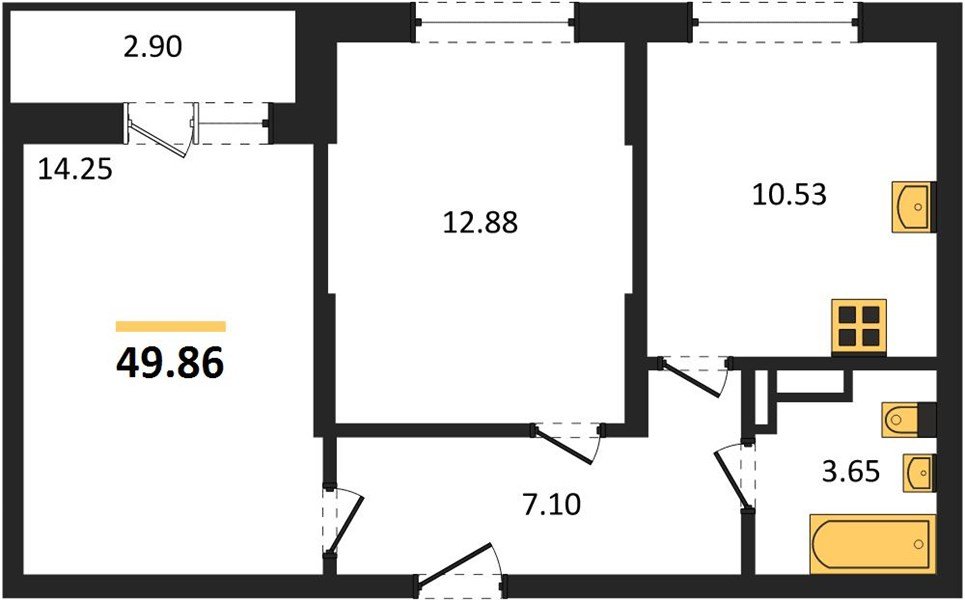 Фото №1: 2-комнатная квартира 49&nbsp;м², 10/12&nbsp;эт. - Краснодар, Карасунский внутригородской округ, мкр. ЖК Смородина