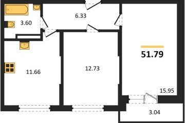 Фото №1: 2-комнатная квартира 51 м², 12/12 эт. - Краснодар, мкр. ЖК Смородина,