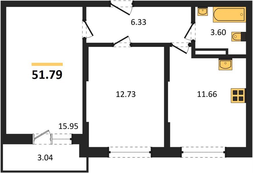 Фото №1: 2-комнатная квартира 51&nbsp;м², 9/12&nbsp;эт. - Краснодар, Карасунский внутригородской округ, мкр. ЖК Смородина