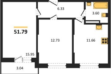 Фото №1: 2-комнатная квартира 51 м², 10/12 эт. - Краснодар, мкр. ЖК Смородина,