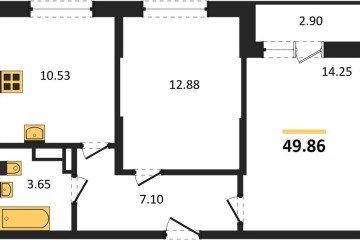 Фото №1: 2-комнатная квартира 49 м², 9/12 эт. - Краснодар, мкр. ЖК Смородина,