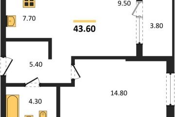 Фото №1: 1-комнатная квартира 45 м², 2/18 эт. - Краснодар, мкр. Карасунский внутригородской округ, ул. Виктора Казанцева