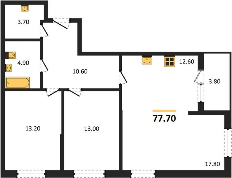 Фото №1: 2-комнатная квартира 79&nbsp;м², 2/18&nbsp;эт. - Краснодар, мкр. Карасунский внутригородской округ, ул. Виктора Казанцева