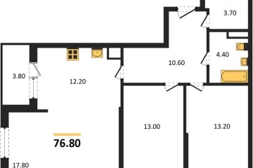 Фото №1: 2-комнатная квартира 78 м², 16/18 эт. - Краснодар, мкр. Карасунский внутригородской округ, ул. Виктора Казанцева