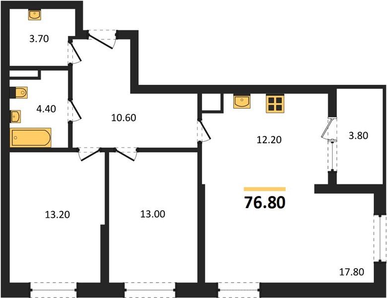 Фото №1: 2-комнатная квартира 78&nbsp;м², 8/18&nbsp;эт. - Краснодар, мкр. Карасунский внутригородской округ, ул. Виктора Казанцева