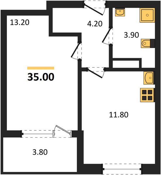 Фото №1: 1-комнатная квартира 36&nbsp;м², 8/18&nbsp;эт. - Краснодар, Карасунский внутригородской округ, мкр. ЖК Первое Место