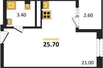 Фото №1: Студия 27 м², 7/18 эт. - Краснодар, мкр. ЖК Первое Место,