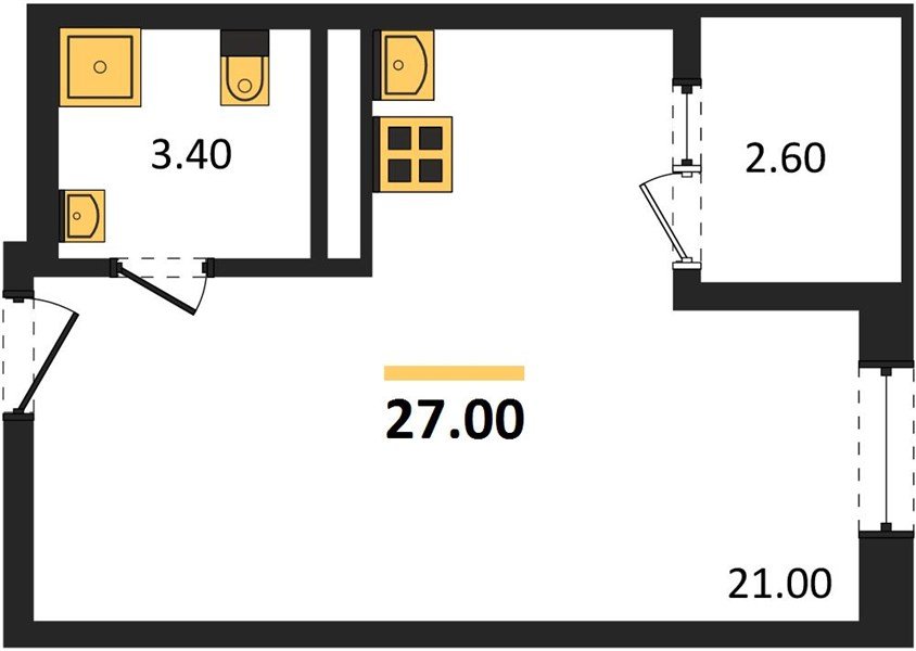 Фото №1: Студия 27&nbsp;м², 9/18&nbsp;эт. - Краснодар, Карасунский внутригородской округ, мкр. ЖК Первое Место