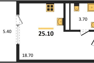 Фото №1: Студия 27 м², 3/18 эт. - Краснодар, мкр. ЖК Первое Место,
