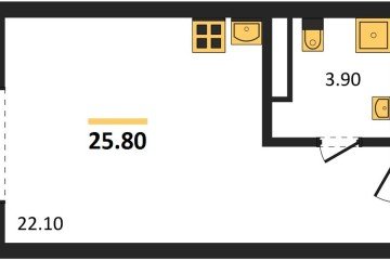 Фото №1: Студия 25 м², 9/18 эт. - Краснодар, мкр. ЖК Первое Место,