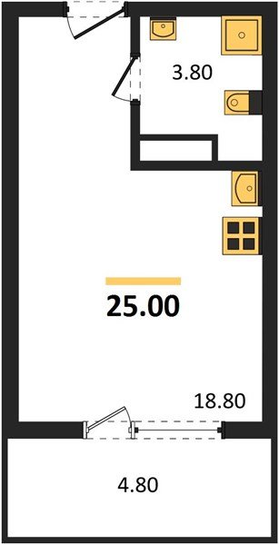 Фото №1: Студия 27&nbsp;м², 7/18&nbsp;эт. - Краснодар, Карасунский внутригородской округ, мкр. ЖК Первое Место