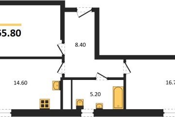 Фото №1: 2-комнатная квартира 67 м², 11/18 эт. - Краснодар, мкр. ЖК Первое Место,