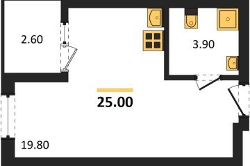 Фото №1: Студия 26 м², 2/18 эт. - Краснодар, мкр. ЖК Первое Место,