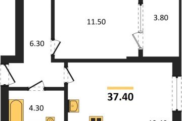 Фото №1: 1-комнатная квартира 39 м², 2/18 эт. - Краснодар, мкр. ЖК Первое Место,