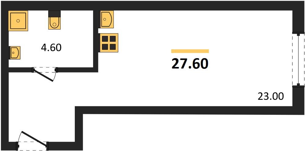 Фото №1: Студия 27&nbsp;м², 2/18&nbsp;эт. - Краснодар, Карасунский внутригородской округ, мкр. ЖК Первое Место