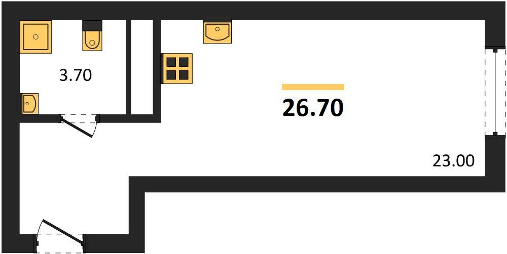 Фото №1: Студия 26&nbsp;м², 6/18&nbsp;эт. - Краснодар, Карасунский внутригородской округ, мкр. ЖК Первое Место