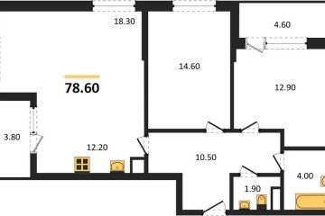 Фото №1: 2-комнатная квартира 82 м², 4/18 эт. - Краснодар, мкр. ЖК Первое Место,