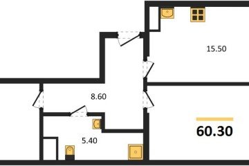 Фото №1: 2-комнатная квартира 62 м², 6/18 эт. - Краснодар, мкр. ЖК Первое Место,