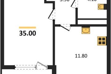 Фото №1: 1-комнатная квартира 36 м², 8/18 эт. - Краснодар, мкр. ЖК Первое Место,