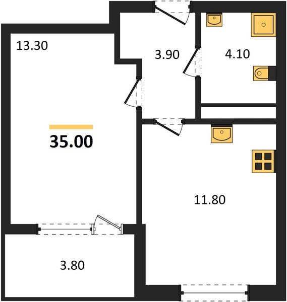 Фото №1: 1-комнатная квартира 36&nbsp;м², 8/18&nbsp;эт. - Краснодар, Карасунский внутригородской округ, мкр. ЖК Первое Место