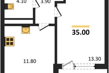 Фото №1: 1-комнатная квартира 36 м², 9/18 эт. - Краснодар, мкр. ЖК Первое Место,