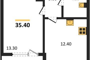 Фото №1: 1-комнатная квартира 37 м², 2/18 эт. - Краснодар, мкр. ЖК Первое Место,