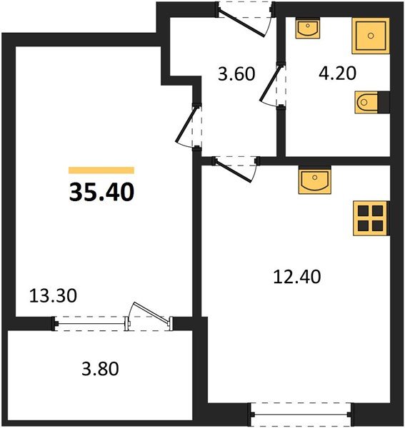 Фото №1: 1-комнатная квартира 37&nbsp;м², 2/18&nbsp;эт. - Краснодар, Карасунский внутригородской округ, мкр. ЖК Первое Место