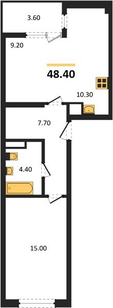 Фото №1: 1-комнатная квартира 50&nbsp;м², 2/18&nbsp;эт. - Краснодар, Карасунский внутригородской округ, мкр. ЖК Первое Место