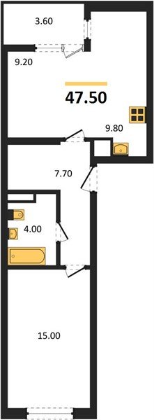 Фото №1: 1-комнатная квартира 49&nbsp;м², 9/18&nbsp;эт. - Краснодар, Карасунский внутригородской округ, мкр. ЖК Первое Место