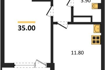 Фото №1: 1-комнатная квартира 36 м², 9/18 эт. - Краснодар, мкр. ЖК Первое Место,
